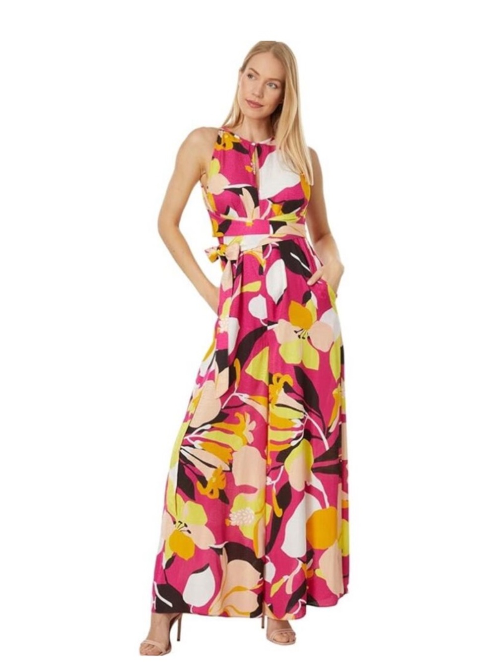 Ted Baker Molliah Halterneck Jumpsuit With Wrap Bodice Size 1